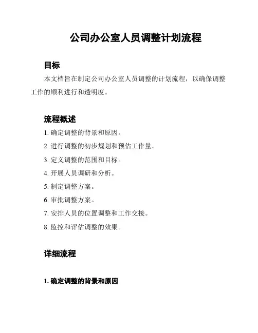 公司办公室人员调整计划流程