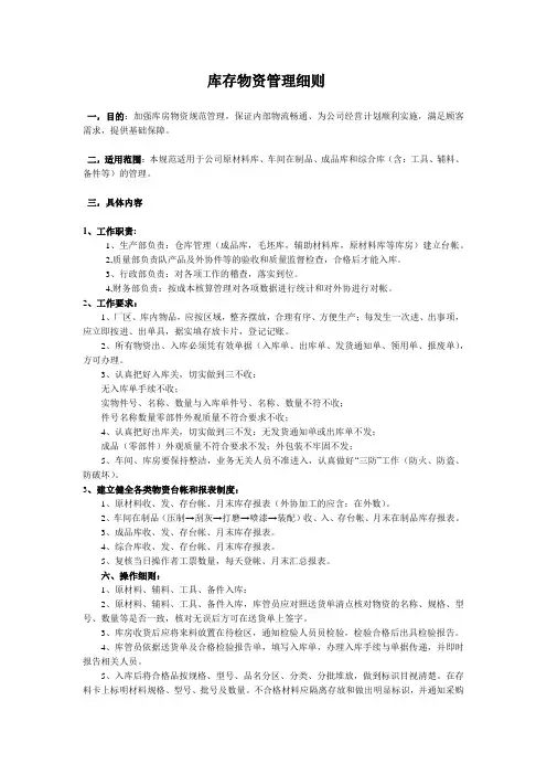 库存物资管理细则