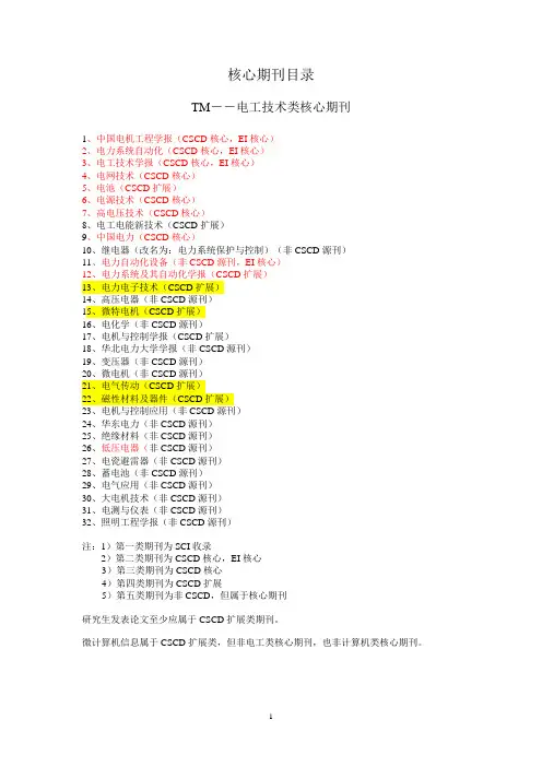 2008核心期刊目录-电工类%26计算机类