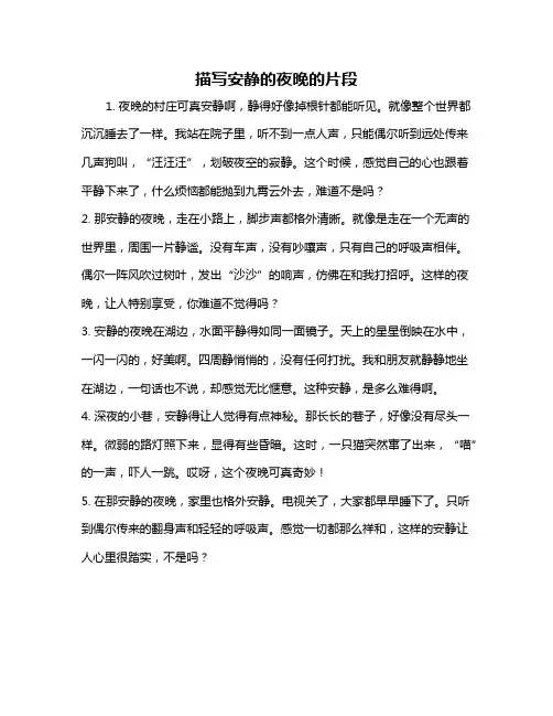 描写安静的夜晚的片段