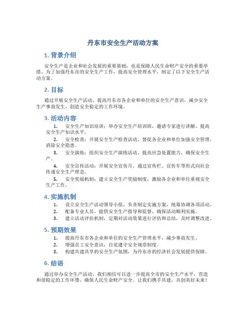 丹东市安全生产活动方案
