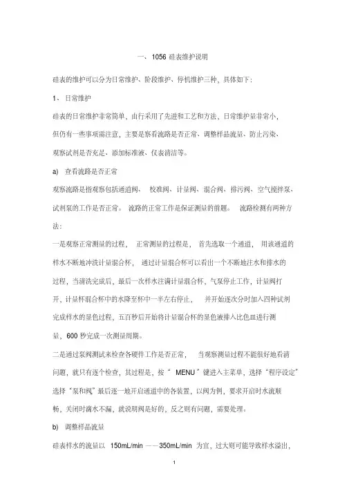 1056硅表、钠表维护