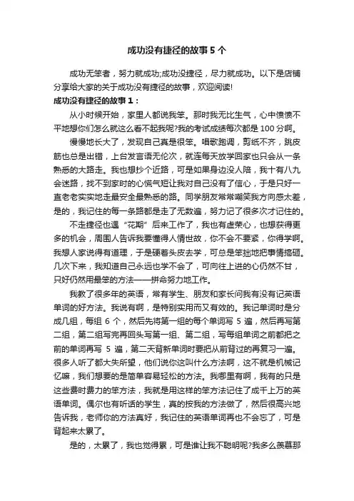 成功没有捷径的故事5个