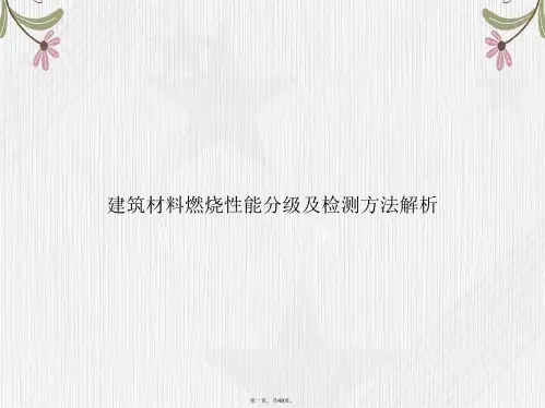 建筑材料燃烧性能分级及检测方法解析讲课文档