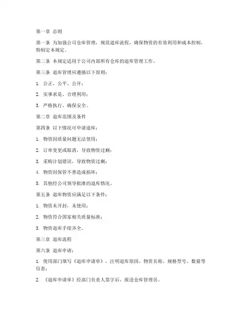仓库管理制度_退库