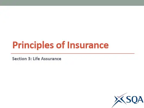SQA-保险原理Principles of Insurance-Section3 Life Insurance