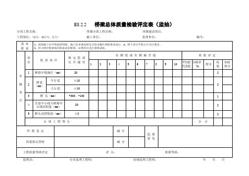云南省公路工程建设用表标准化指南(试行版)质量检验评定表监理抽检样表