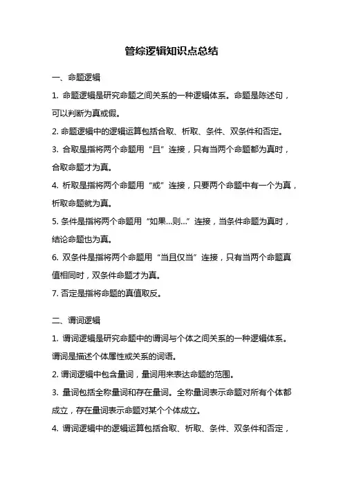 管综逻辑知识点总结