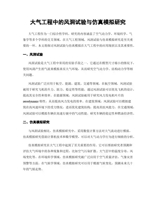大气工程中的风洞试验与仿真模拟研究