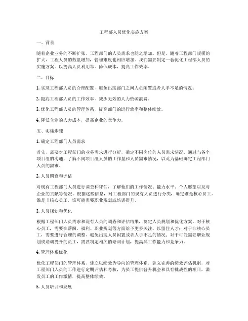 工程部人员优化实施方案
