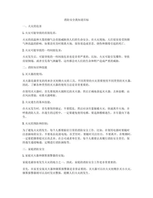 消防安全我知道目标