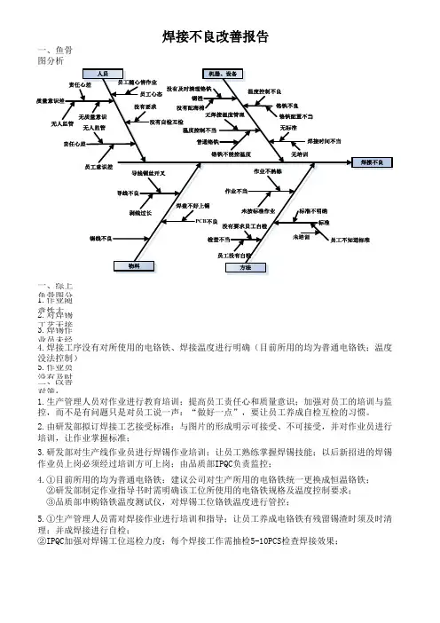 焊接不良改进报告