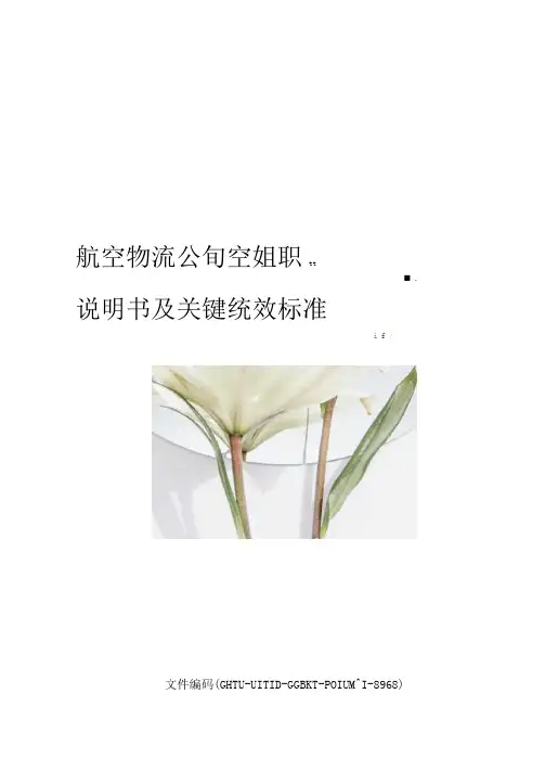 航空物流公司空姐职位说明书及关键绩效标准