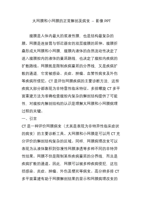 大网膜和小网膜的正常解剖及病变 – 影像PPT