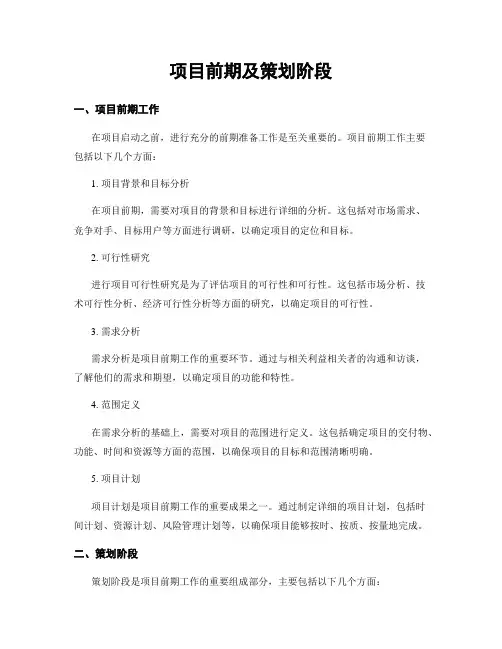 项目前期及策划阶段