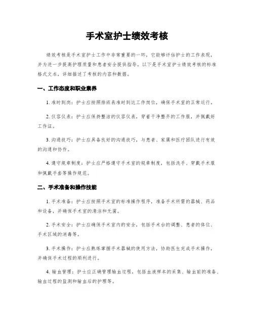 手术室护士绩效考核