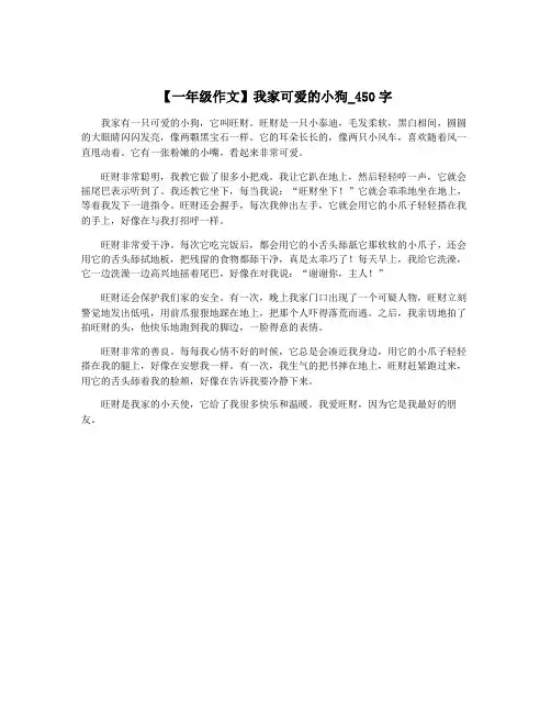 【一年级作文】我家可爱的小狗_450字