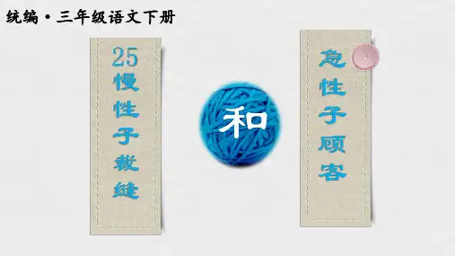 (新)部编版三年级语文下册第25课《慢性子裁缝和急性子顾客》精品课件