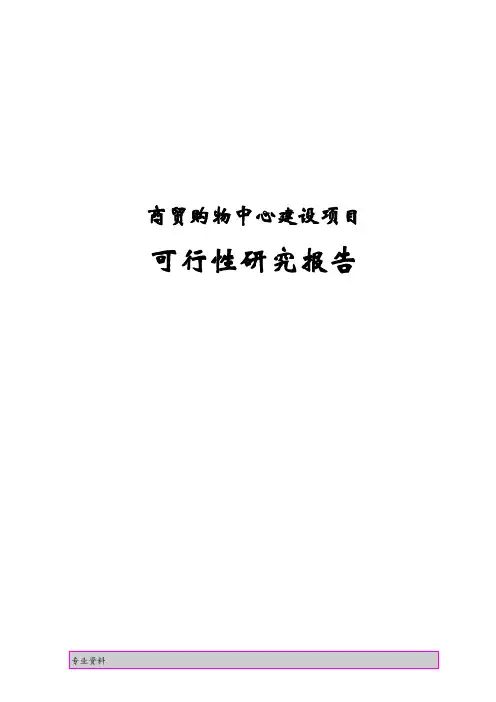 商贸购物中心可行性研究报告