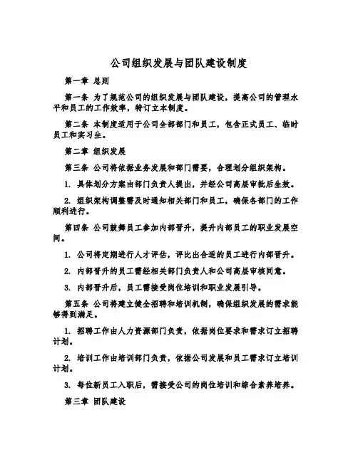 公司组织发展与团队建设制度