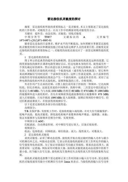 雷达接收机灵敏度的探讨