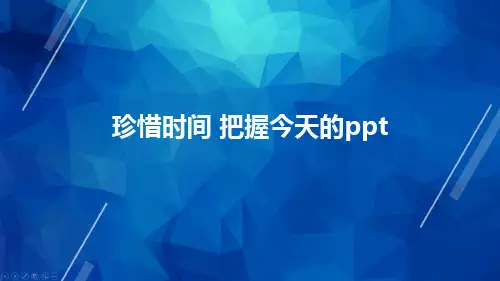 珍惜时间 把握今天的ppt