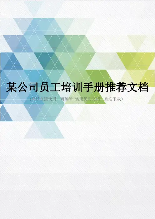 某公司员工培训手册推荐文档