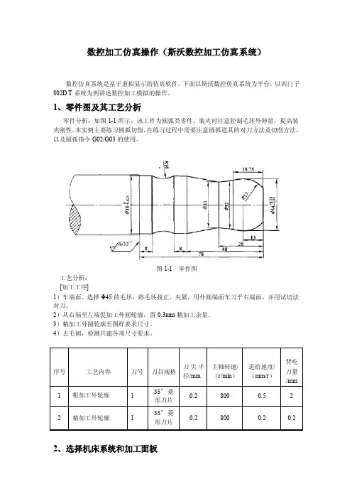 数控加工仿真操作西门子802DT