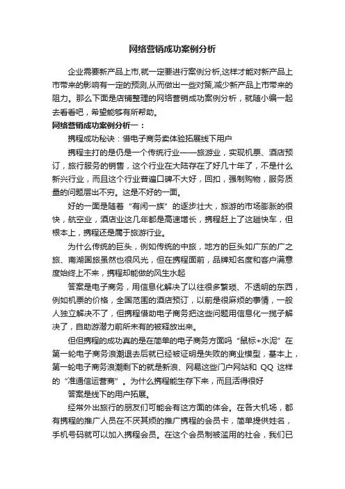 网络营销成功案例分析
