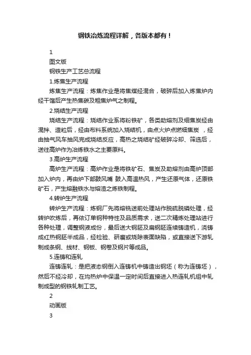 钢铁冶炼流程详解，各版本都有！