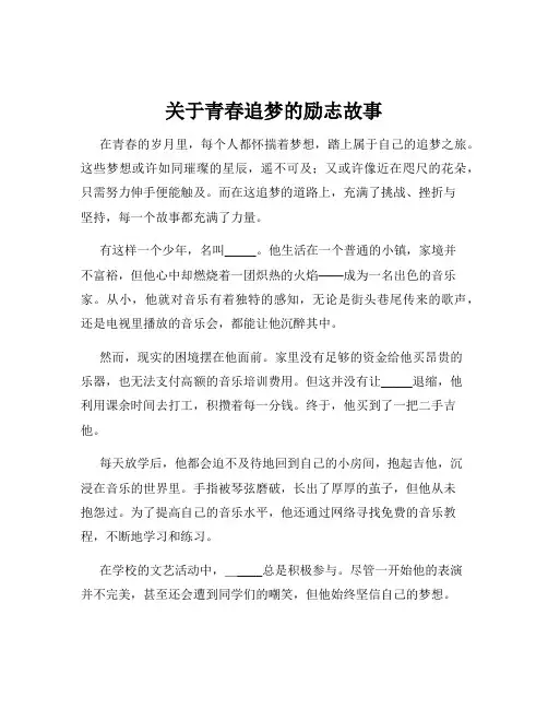 关于青春追梦的励志故事
