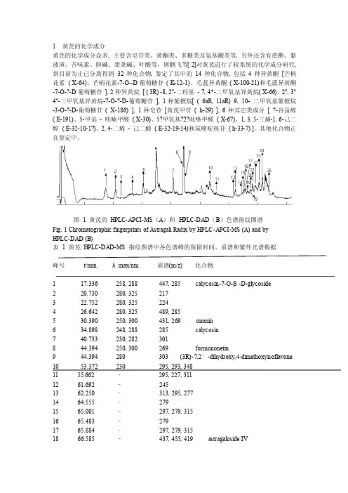 黄芪化学成分