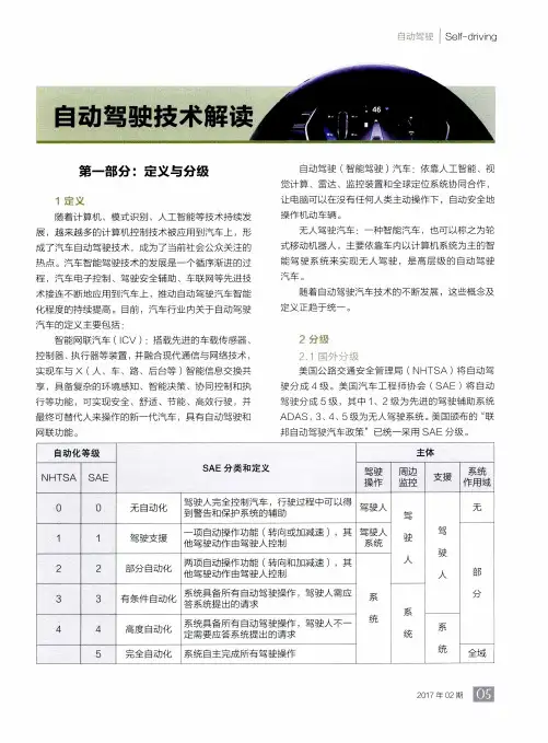 自动驾驶技术解读