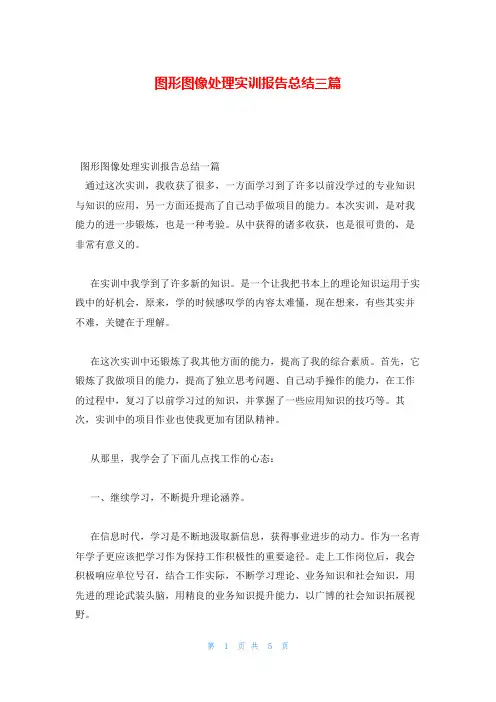 图形图像处理实训报告总结三篇