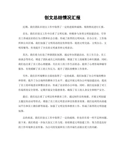 创文总结情况汇报
