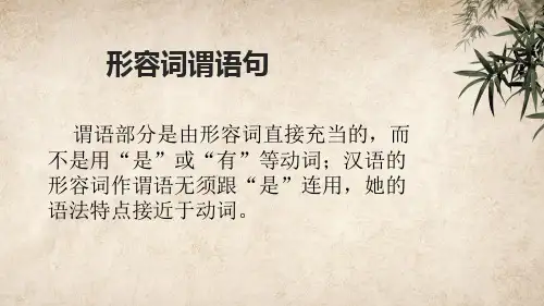 现代汉语 形容词谓语句本体知识