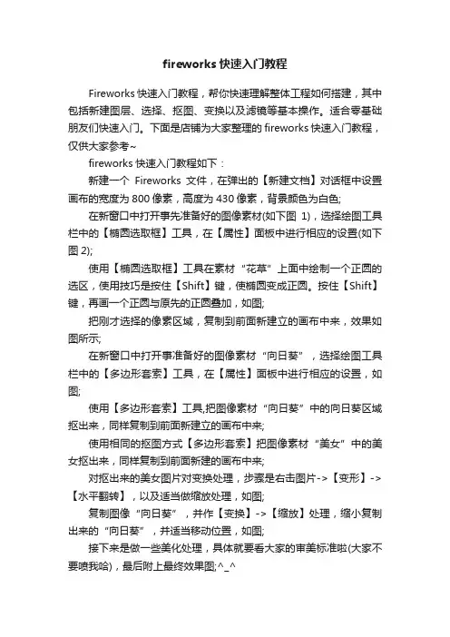 fireworks快速入门教程