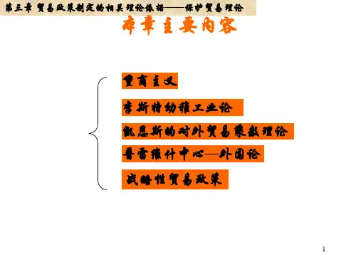 第三章 贸易政策制定的相关理论依据-保护贸易政策