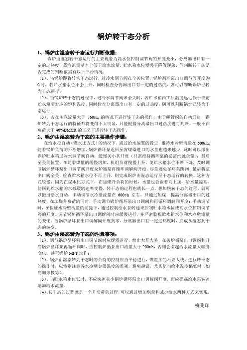 锅炉转干态分析
