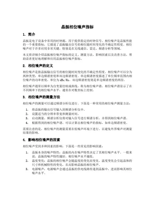晶振相位噪声指标
