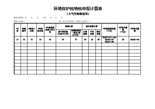 (完整版)环境保护税纳税申报计算表(大气污染物适用)