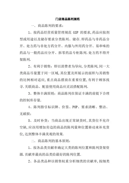 门店商品陈列规范