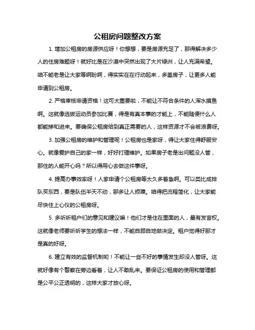 公租房问题整改方案