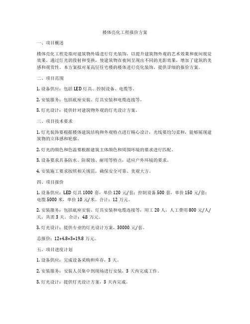 楼体亮化工程报价方案
