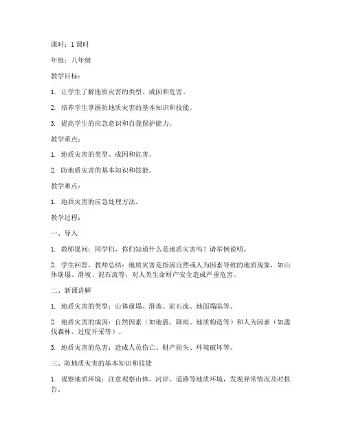 防地质灾害应急预案教案