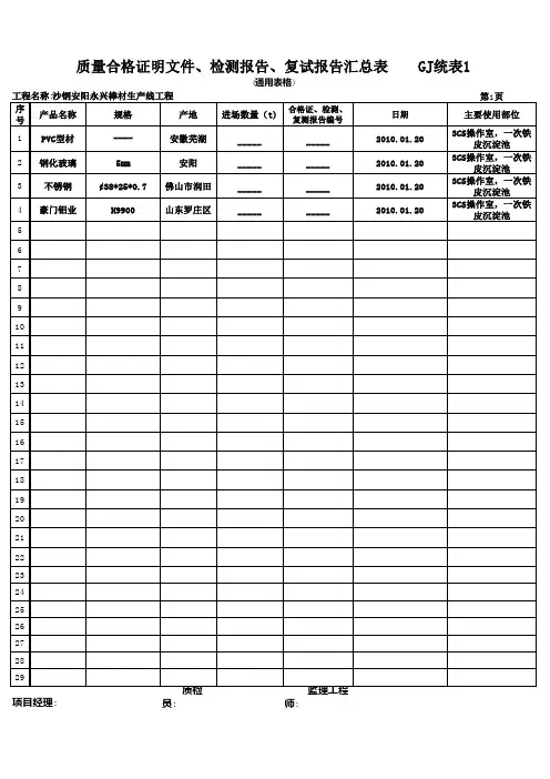 质量合格证明
