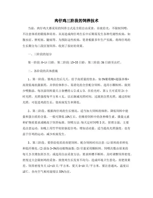 最新肉仔鸡三阶段的饲养技术【动植物养殖】