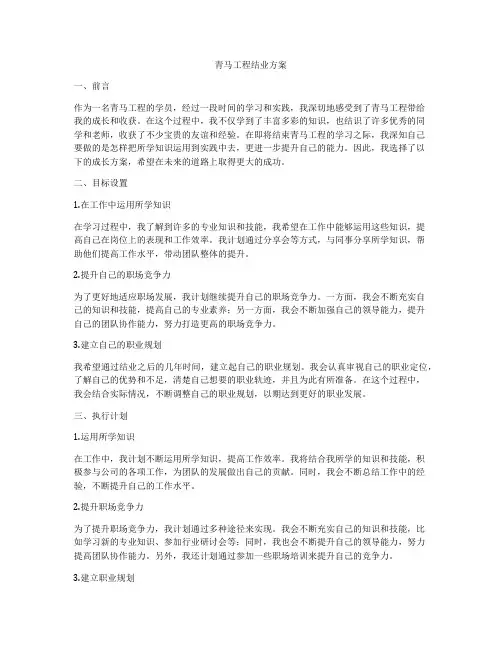 青马工程结业方案