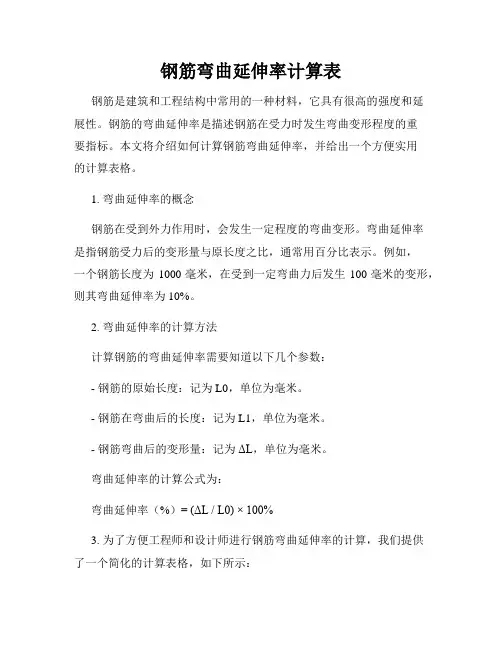 钢筋弯曲延伸率计算表