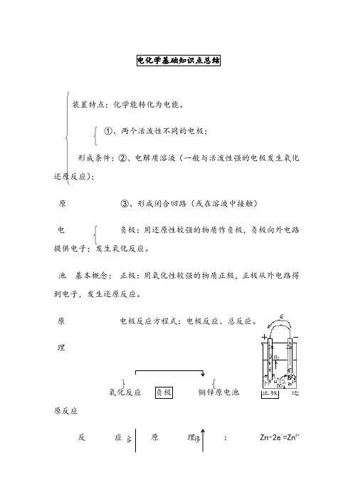 高中选修4电化学基础知识点总结